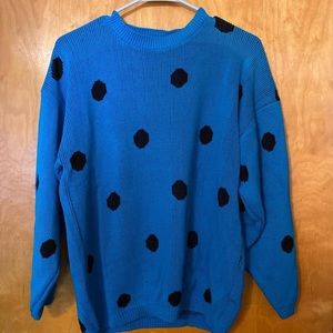 Awesomely 80s Vintage Stranger Things Polka Dot Sweater Large
